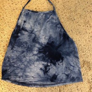 Tie dye neck tie crop top